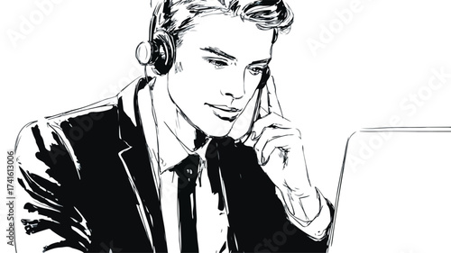 Professional Customer Service Representative Assisting Clients in Office Setting