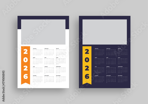 2025 one page corporate calendar template | Professional wall calendar design set for businesses