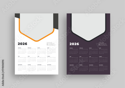 2025 one page corporate calendar template | Professional wall calendar design set for businesses