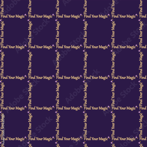 Find Your Magic Seamless Pattern - Dark Blue and Beige