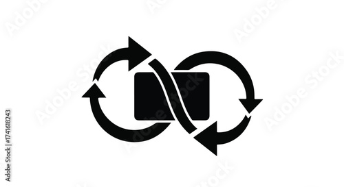 Infinite loop symbol representing continuous process and endless cycle