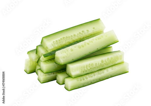 Cucumber sticks pile isolated transparent background