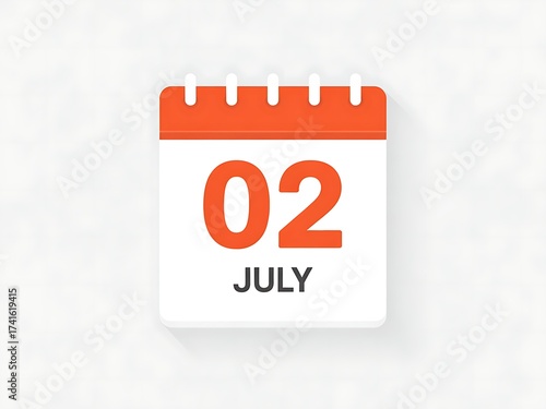 The calendar marked with the 2nd of July, a special day