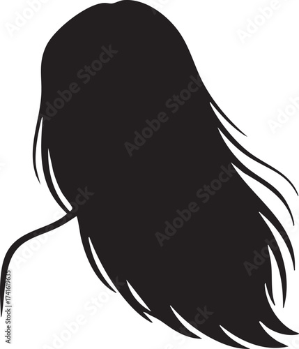 Female Long Flowing Hair Silhouettes Back View