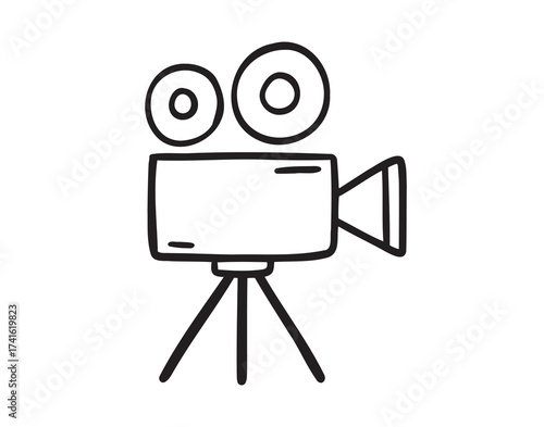 Cinema camera on tripod for movie or video production