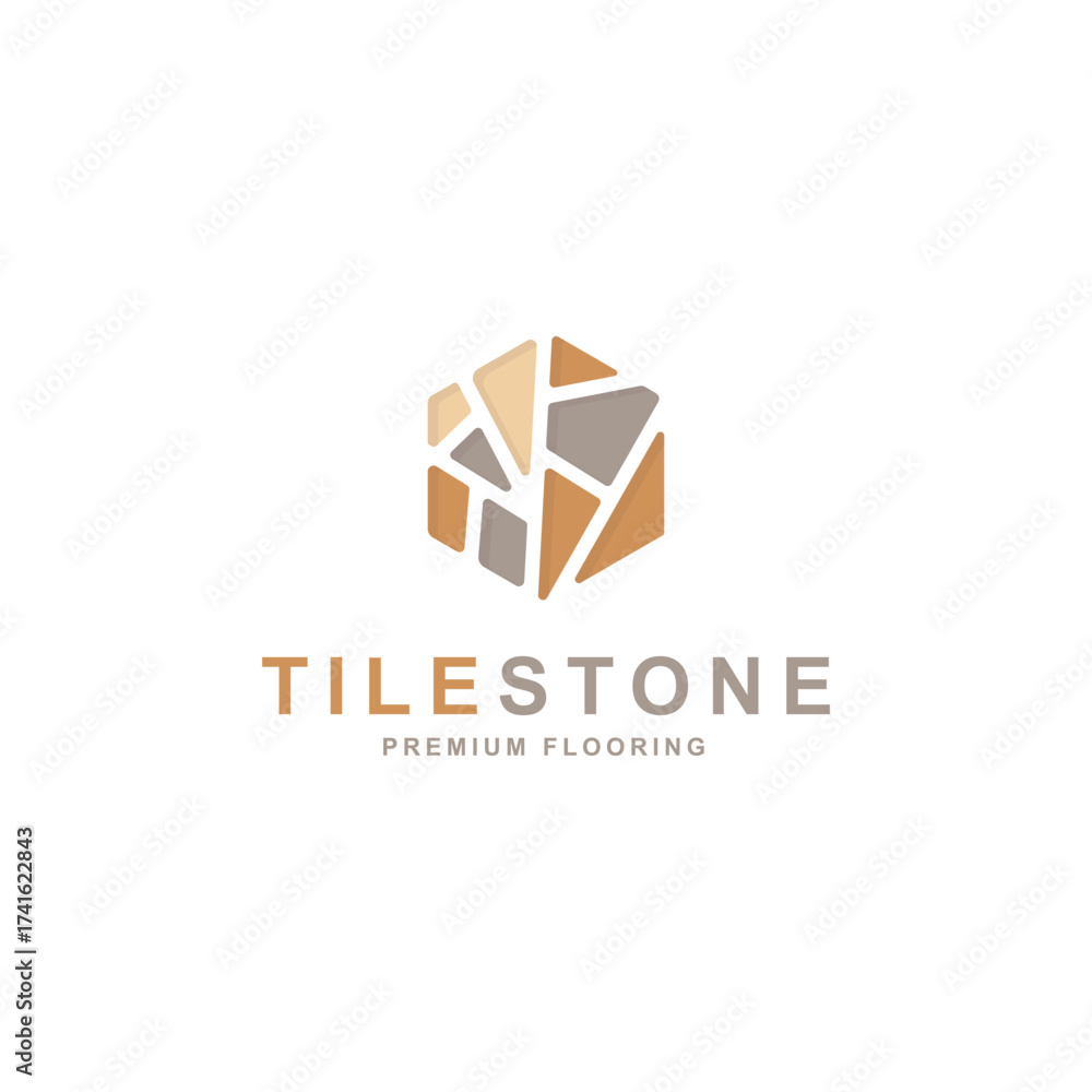 Fototapeta premium Tile stone and flooring logo design vector illustration