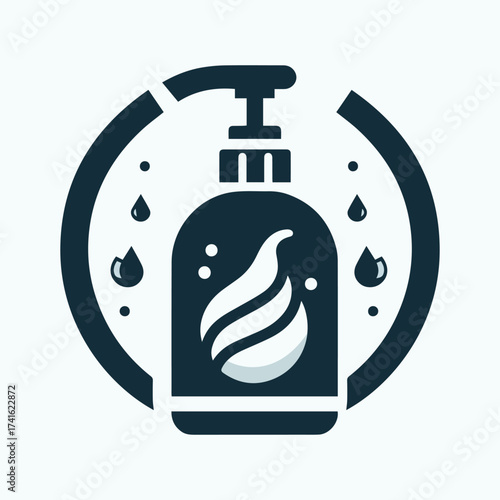 Perfume bottle, water bottle, and shower head vector illustration