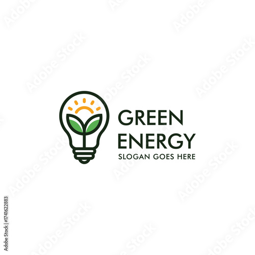 Eco energy icon  design, renewable energy logo design vector illustration 1