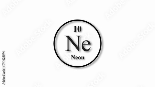 Neon Mole icon animation. 10 Number Neon icon, on white background 4k video.