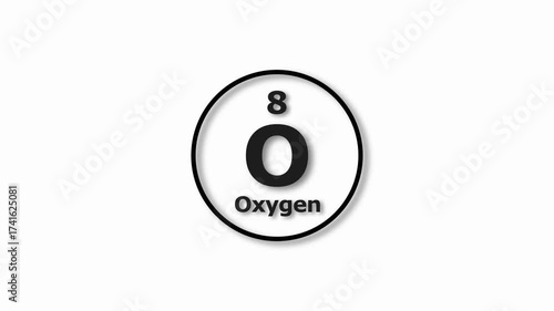 Oxygen Mole icon animation. 8 Number Oxygen icon, on white background 4k video.