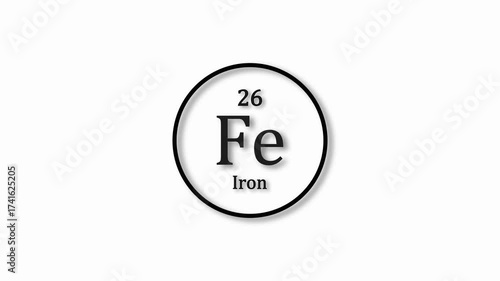 Iron Mole icon animation. 26 Number Iron icon, on white background 4k video.
