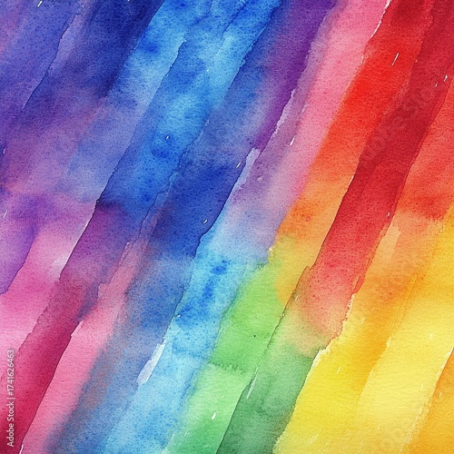 Celebrate diversity with vibrant watercolor rainbow texture for inclusive designs and uplifting backgrounds
