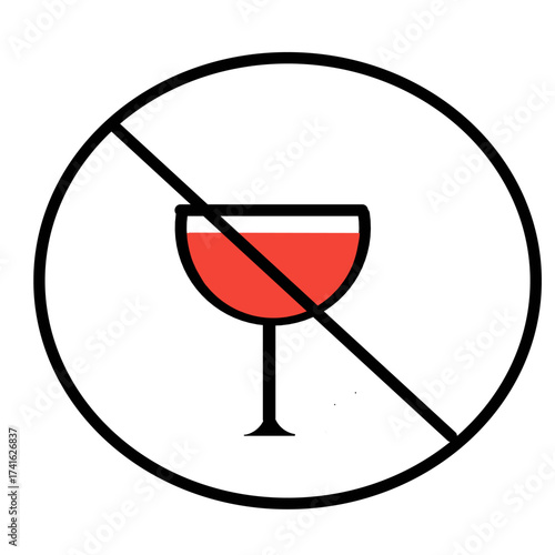   vector symbol of no drunkenness 