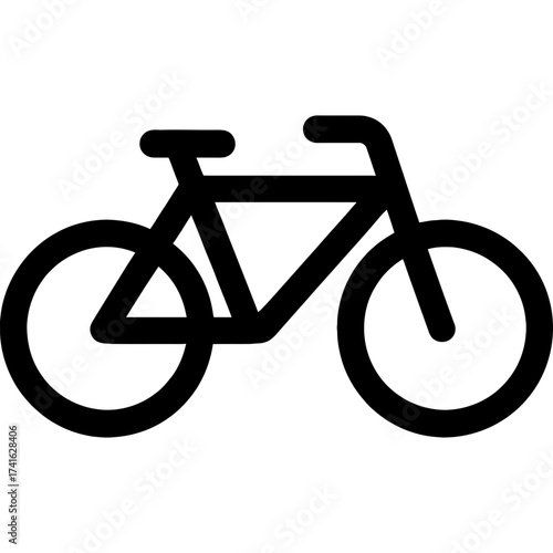 Minimalistic bicycle icon on white background