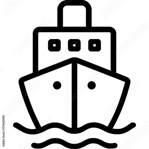 Minimalistic ocean liner icon design