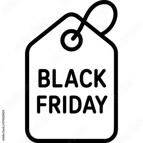 Minimalistic black friday sale tag icon