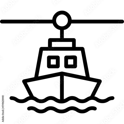 High-contrast cable ferry icon design