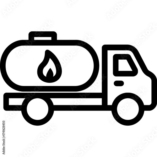 Minimalistic fuel tanker truck icon