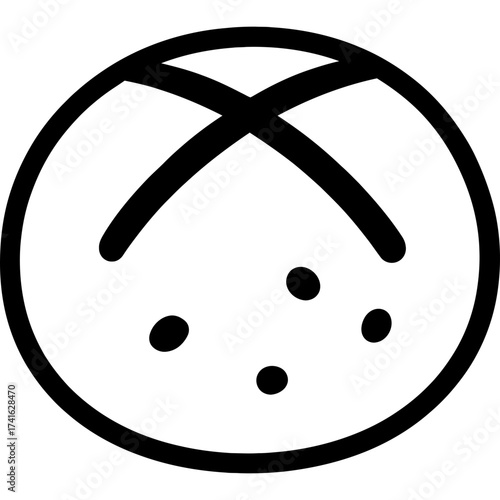 Minimalistic hot cross bun icon