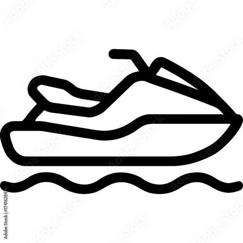 Minimalistic personal watercraft icon