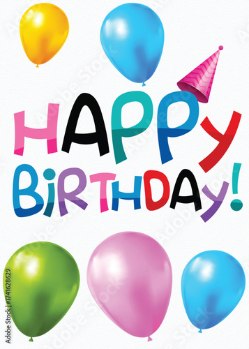 Joyful Happy Birthday EPS Celebration Graphic