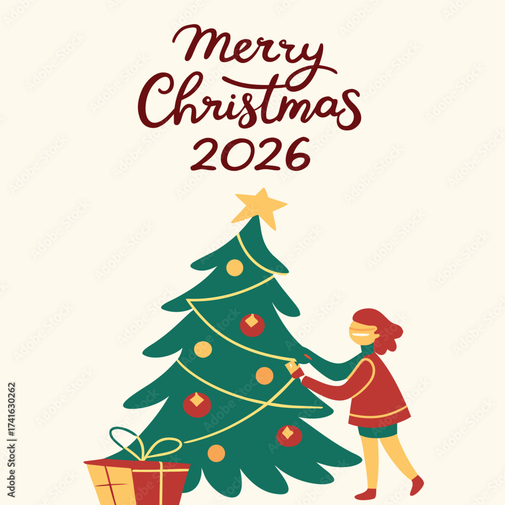Naklejka premium Merry Christmas – A Day of Joy & Love