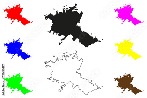 Iguala city (United Mexican States, Mexico, Guerrero State) map vector illustration, scribble sketch Iguala de la Independencia map