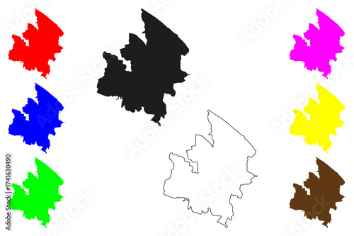 Jiutepec city (United Mexican States, Mexico, Morelos State) map vector illustration, scribble sketch Jiutepec map