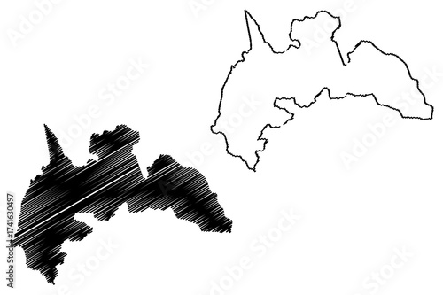 Brong-Ahafo Region (Administrative divisions of Ghana, Republic of Ghana) map vector illustration, scribble sketch Brong and Ahafo map