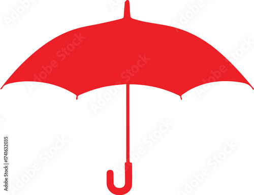 Red umbrella isolated on white