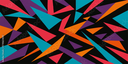 Seamless colorful abstract geometric triangle pattern vector wallpaper design element