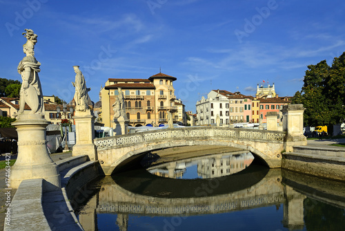 Padua, Italy - Prato della Valle - A large public square with an island in the middle, surrounded by more than 70 statues of former local residents.