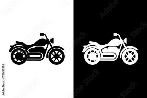 Simple Motorcycle Icon – Monochrome Vehicle and Ride Symbol.
