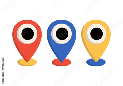 Location pin flat colored vector, modern symbol for map, travel, and navigation design.