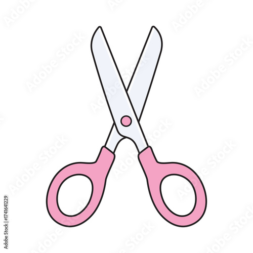 Pink scissors illustration isolated vector