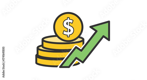 Money Growth and Financial Increase Icon