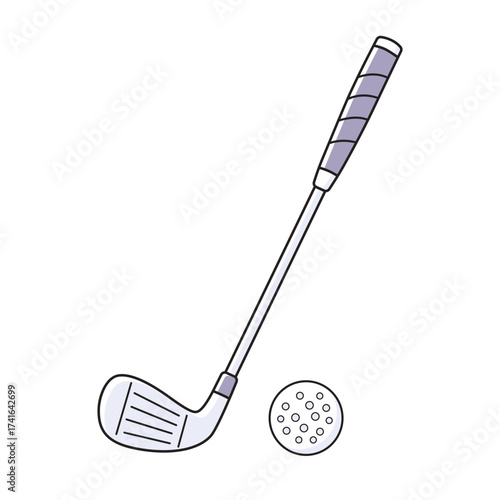 Golf club with a ball illustration isolated vector