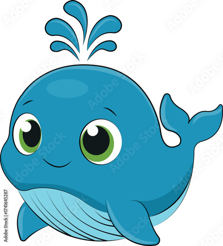 Cute Cartoon Whale Vector ESP File