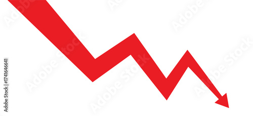 Drop arrow crisis business market background design template. Economy financial crash concept