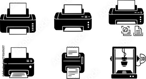 Set of printer vector icon