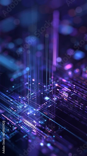 Animated Futuristic Data Network Internet Technology Backgrounds – Dynamic Digital Loops