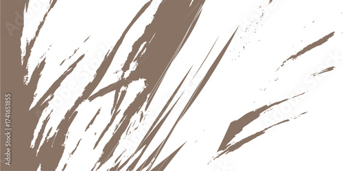 Silhouetted reeds in the wind with dark ink splatter and grunge texture on old paper