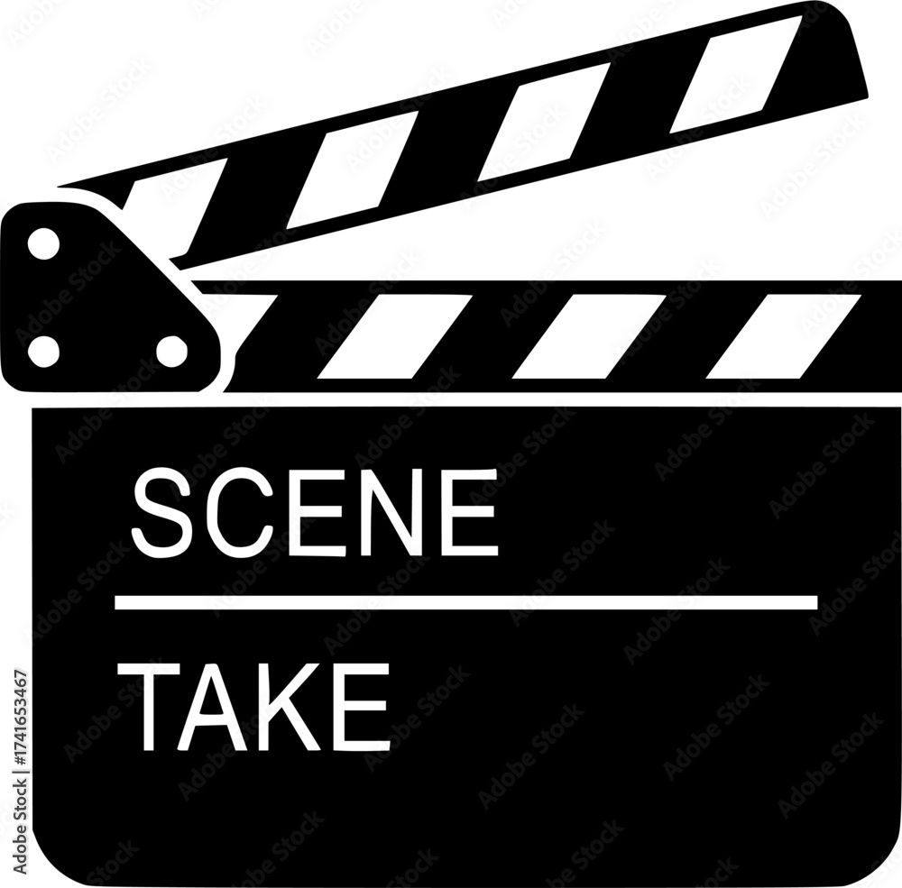 Obraz premium clapperboard glyph flat vector icon