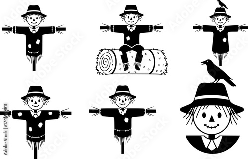 scarecrow icon flat vector icon