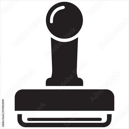 Simple black silhouette of a rubber stamp icon

