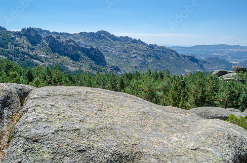 Landscape in La Pedriza, a large granite batholith in the Guadarrama Mountains, Spain
