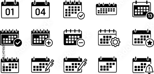 Set of calendar vector icon
