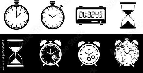 Set of alarm vector icon