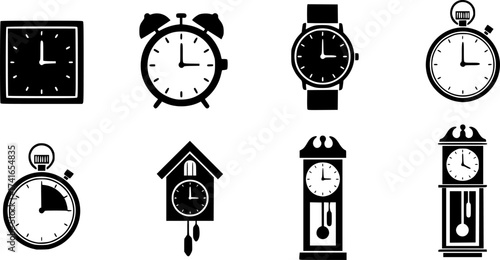 Set of clock vector icon