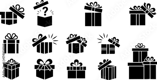 Set of gift box vector icon